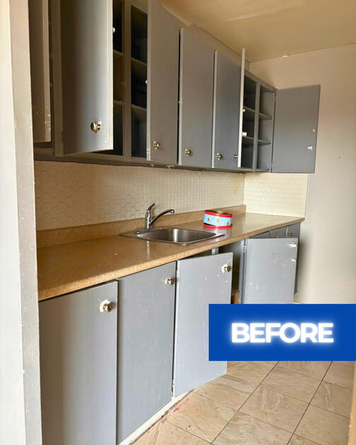 Apartment kitchen before demolition Apartment kitchen before demolition